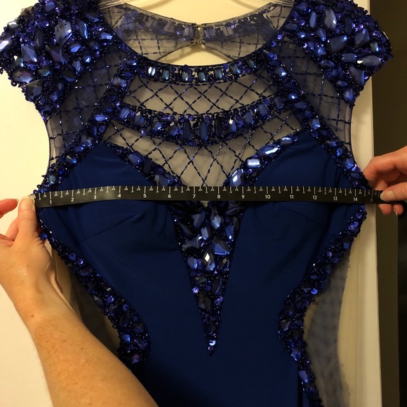 Royal Blue Sherri Hill Prom Dress - Picture 4 of 8